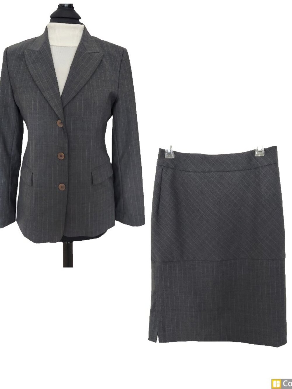 DKNY Business Suit Blazer SZ 8, Skirt SZ 4 60% Wool, 36% Poly, 4% Spandex
